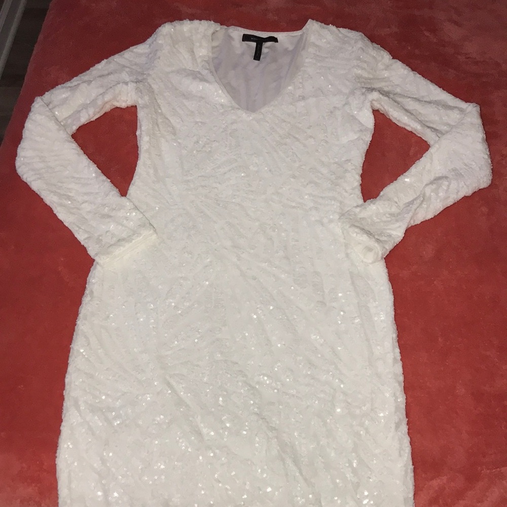 MAXAZRIA  sequin dress. Size M fits like L white